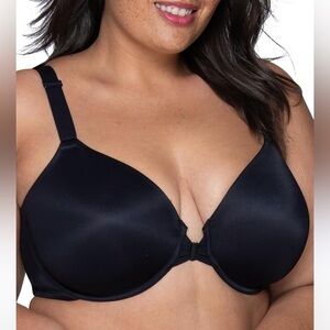 NWT Vanity Fair Full Figure Sz 42H Beauty Back Women's Black Full Coverage Bra